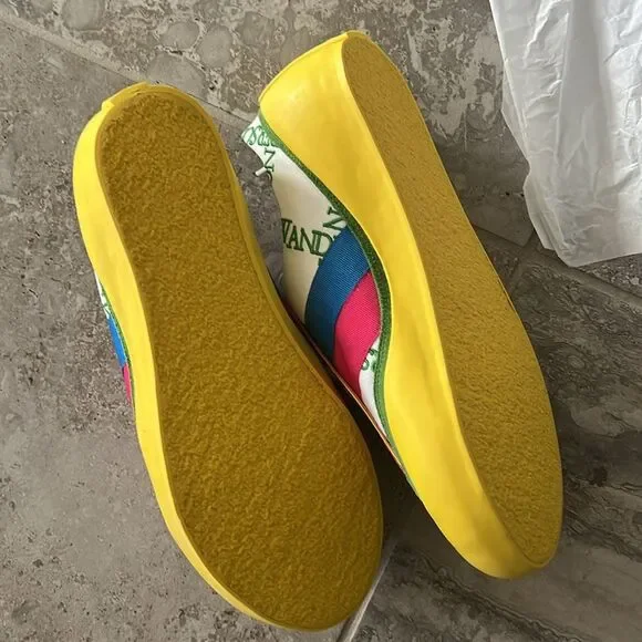 JW Anderson LaceUp Bubble Sneaker Suede Yellow-Canvas, New, Size 39